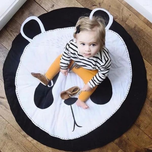 Couvertures 90 cm bébé bébé jouant au jeu mat en coton de coton nattes de randonnée pour enfants décor