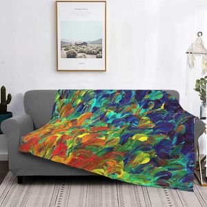 Dekens acryl schilderij deken fleece fluweel lichtgewicht dunne volg de huidige gewaagde kleurrijke worp voor bed pluche quilt