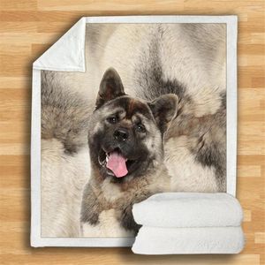 Couvertures Akita Cozy Premium Fleece Couverture 3D Sherpa imprimée sur le lit Textiles de la maison