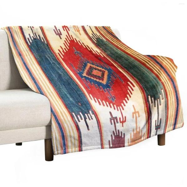 Couvertures Aksaray Antique Cappadocian Turc Kilim Imprimer Couverture Poilu Chaud Pour L'hiver