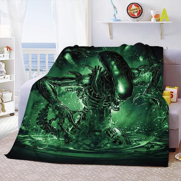 Couvertures Aliens film doux jeter couverture espace monstre imprimé couvre-lit canapé canapé couvre voyage Camping enfants adulte cadeau