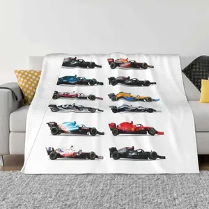 Couverture toutes les voitures 2024 Vente de la chambre à la maison Flanelle Blanche de course Pack de course Bottas Leclerc Gasly Russel Perez Kimmi