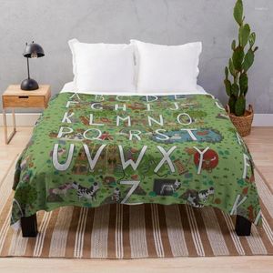 Mantas Alfabeto Jardín Cama decorativa Ropa de cama asiática Manta de tiro