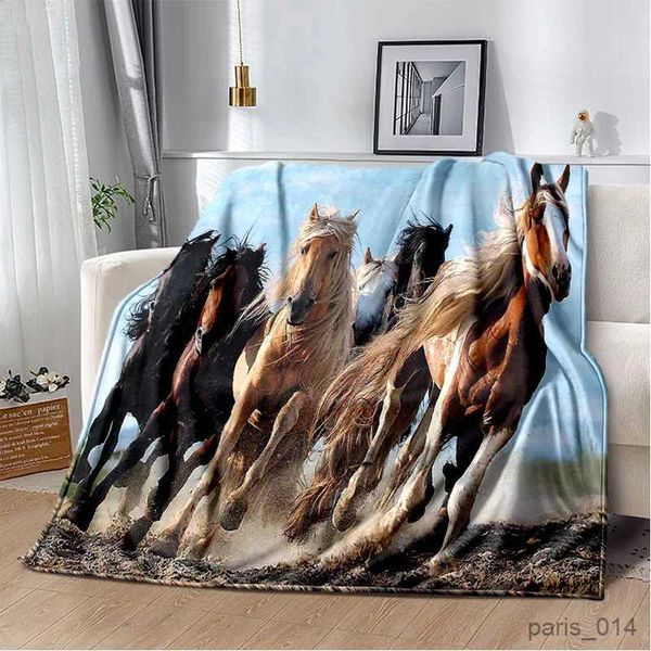 Couvertures Animal Pentium Gallant Horse, couverture douce pour la maison, chambre à coucher, lit, canapé, pique-nique, voyage, bureau, couverture pour enfants