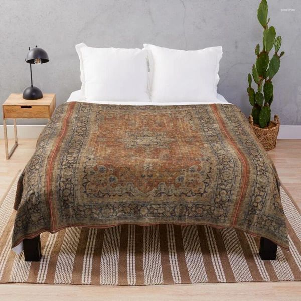 Couvertures Antique Orian Rug Throw Couverture double face pour canapé décoratif