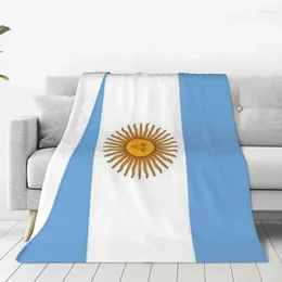 Dekens Argentinië Vlag Zacht Blauw En Wit Reizen Gooi Deken Winter Grappig Aangepaste Flanellen Sprei Slaapbank Cover