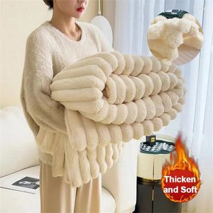 Dekens kunstmatige pluche herfst winter warm slapend deken zacht flanellen fleece voor bed gezellig verdikte warmte