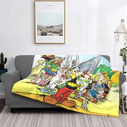 Dekens asterix de Gallië voor kinderen kind fleece gooi deken Frankrijk cartoon anime schattige bank slaapkamer zacht beddengoed gooit