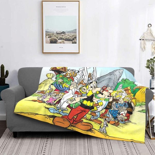 Mantas Asterix The Gaul para niños, manta de lana para niños, manta de tiro de dibujos animados de Francia, bonito sofá, dormitorio, ropa de cama suave