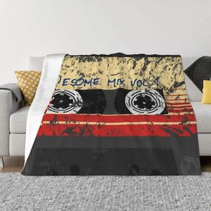 Dekens Awesome Mix Tape Deken Warm Fleece Soft Flanel Cassette Music Lover Throw voor bed Couch Office Herfst