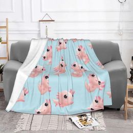 Couvertures axolotl Sea Animal Couverture Anti Pilling Fleece Summer Multifonction Super Warm pour les lancers de litière de canapé de lit