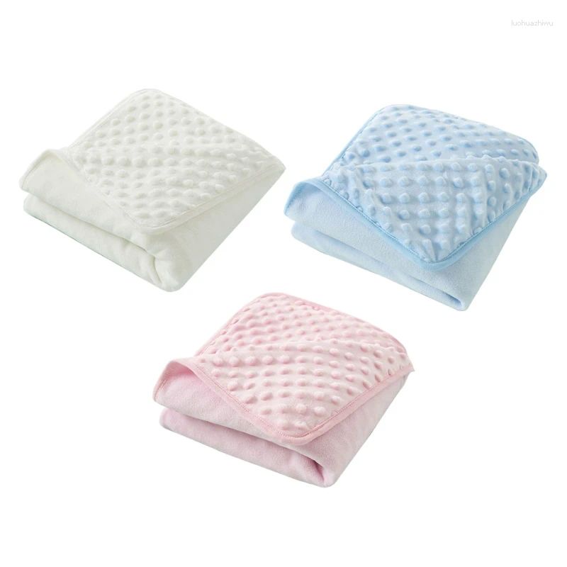 Cobertores B2EB Macio Minky Bebê Recebendo Cobertor Mink Pontilhado Dupla Camada Swaddle Envoltório Cama