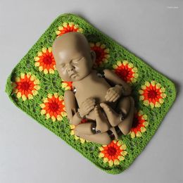 Couvertures pour bébés, accessoires pour bébés, couverture en Crochet pour bébé, emmaillotage à motif de tournesol, tapis de photographie, accessoire Poshoot de Studio