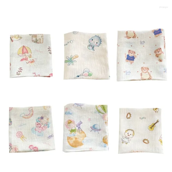 Couvertures couvertures bébé coton à 2 couches récepteurs d'évasion enveloppez beaux caricatures pour enfants serviette de bain fine courtepointe k1kc