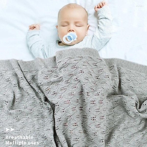 Couvertures Bébé Couverture Naissance Coton Tricoté Été Nés Swaddle Infantile Chambre Trucs Pour Poussette Vêtements Lit Wrap Enfants Couette Serviette Bain