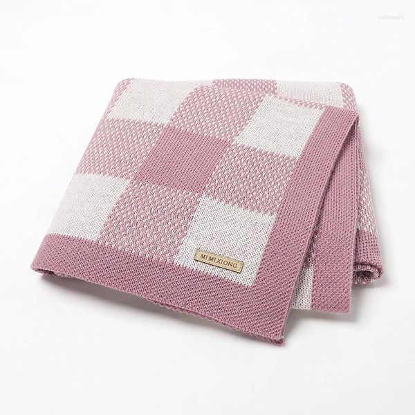 Couvertures bébé couverture coton tricot super mous Born garçon fille de literie canapé de litière de courtepointe 100 cm à carref