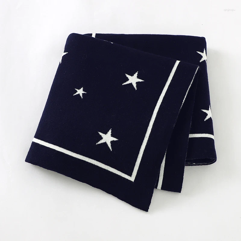 Blankets Baby Blanket Cotton Plaid Knit Infant Stroller Warp Swaddling 100 80 CM Born Girl Boy Bed Crib Soft Five-pointed Star Quilts