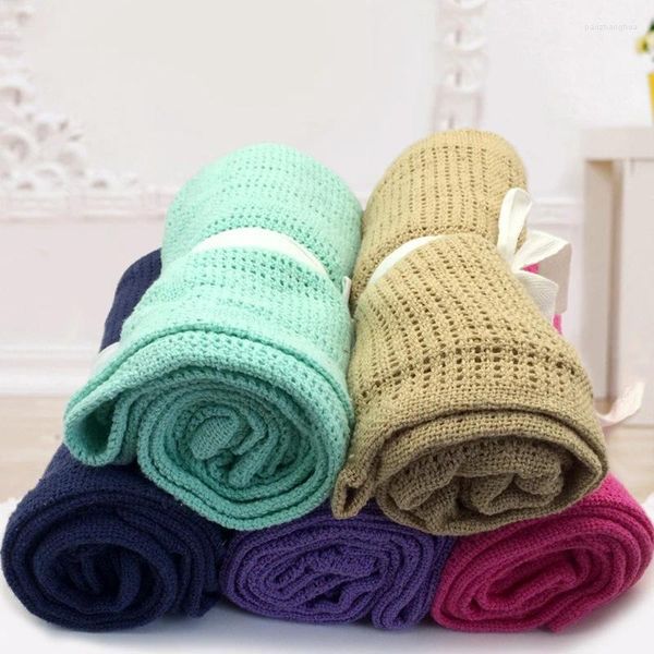 Couvertures bébé coton coton super doux kids mois né swaddle wrap wrap buat serviette fille fille garçon poussette couverture robe