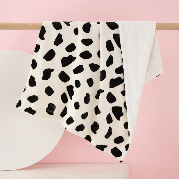 Mantas de tela de tela de manta para bebés para leopardo leopardo huella de vaca muselina swaddle dudou coral lana de vellón