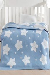 Couvertures couverture bébé quatre saisons bleu clair coton naturel super doux étoile