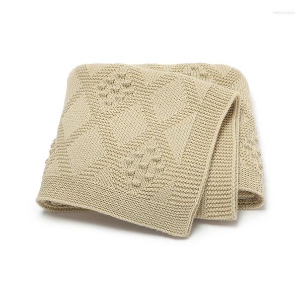 Couvertures bébé couverture en tricot né garçon de fille de fille de fille de poussette panier de couches de couchage à double usage