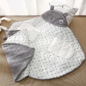 Mantas Manta de bebé Terciopelo Suave Lindo Carrycot Saco Pañal Cambio Infantil Swaddle Wrap Amarillo Gris Invierno Cálido Nacido