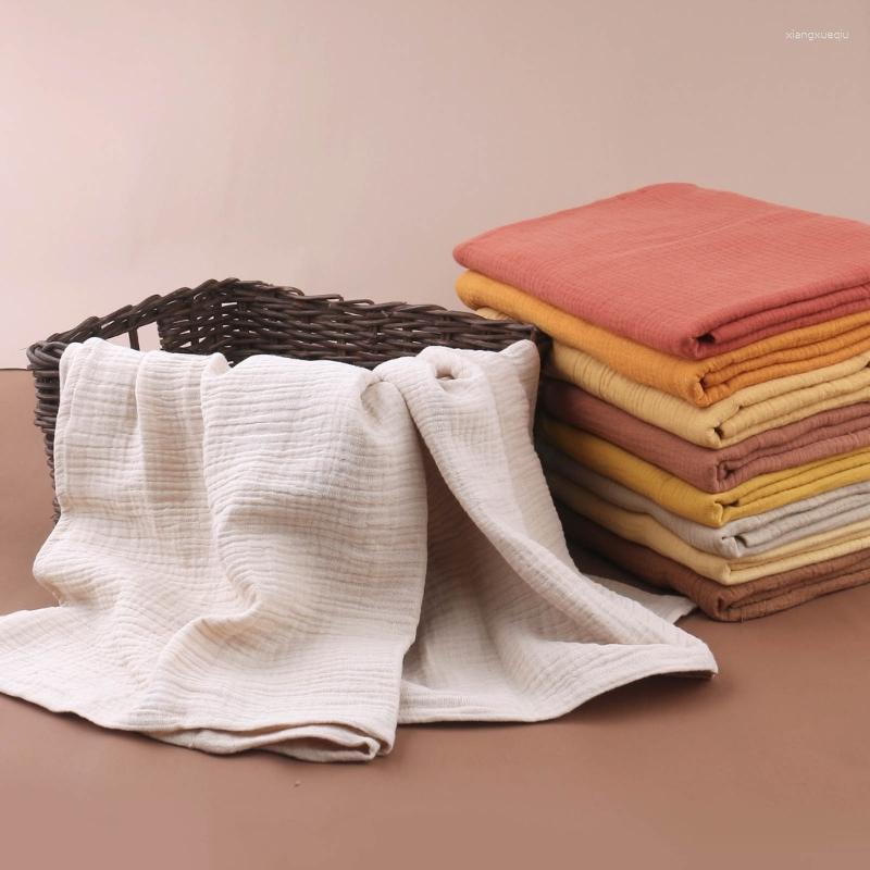 Blankets Baby Crepe-Cotton Floral Wrap Blanket Infant Beach-Towel Crib Sheet Non-fluorescent Born