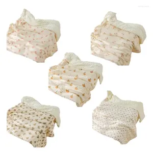 Couvertures bébé berceau literie Swaddle couverture Double face crêpe coton Wrap poussette couette