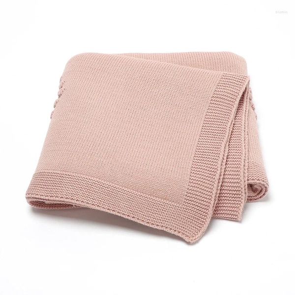 Mantas de punto para bebé, edredones envolventes transpirables de color rosa para niños, fundas para cochecito, ropa de cama, esteras para niños pequeños de 90 a 70cm