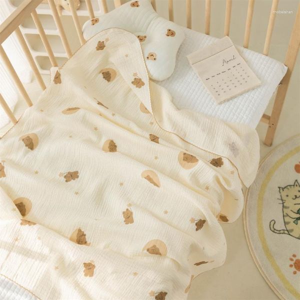 Couvertures bébé mousseline Swaddle couverture pour garçons filles respirant doux pour la peau enveloppement doux coton-cadeau