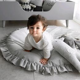 Couvertures bébé jeu tapis ronds de coton doux rembourré né rampe de tapis bébé girl garçon garçon de chambre à plancher tapis nordique décoration