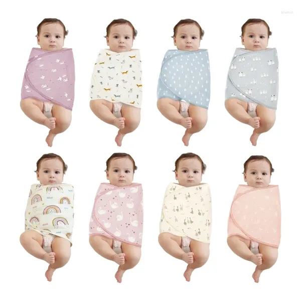 Couvertures Sac de sommeil pour bébé Couverture en coton Couverture réglable Anti-saut Réception pour bébé né