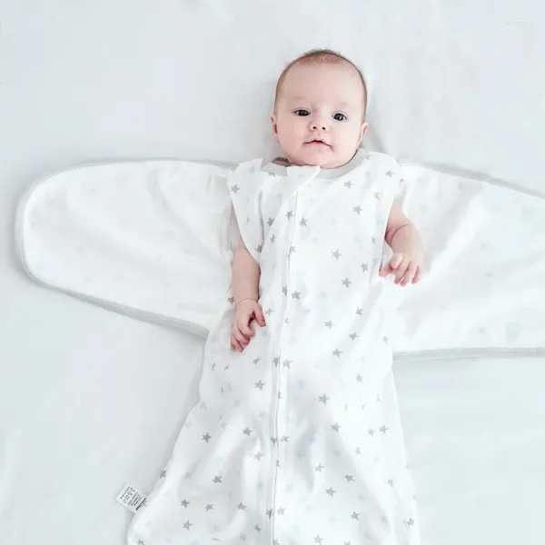 Mantas Saco de dormir para bebé Nacido Algodón Anti-Swaddle Toalla Cremallera Saco de dormir Niño Abrazo Edredón Abrigo Saco de dormir Ropa de cama