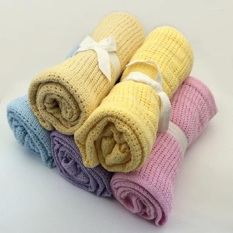Filtar baby sommar bomull 8 godisfärger resvagnar handduk född sängkläder swaddle småbarn pografi prop 65 90 cm