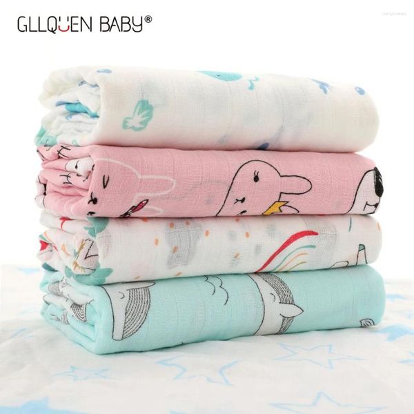 Couvertures Baby Swaddle Couverture 70% Bamboo Musline Wrap Boy Bath Bath Boîte SleepSack Portelle Cover 120 cm