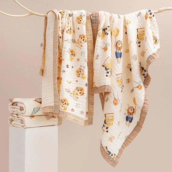 Couvertures Baby Swaddles Counder Cartoon Print Cotton Coton Small Quilts Douche Cadeau pour les nourrissons