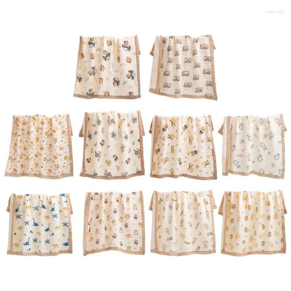 Couvertures Bébé Swaddles Couverture Cartoon Imprimer Coton Petites courtepointes pour nourrissons Super Confortable Borns Wrap Serviette Poussette Couverture