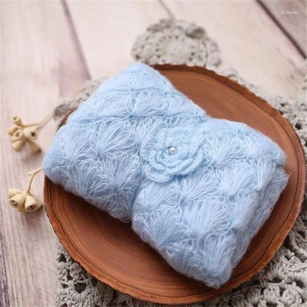 Couvertures pour bébé, accessoires de photographie, motif de coquille avec bandeau pour né