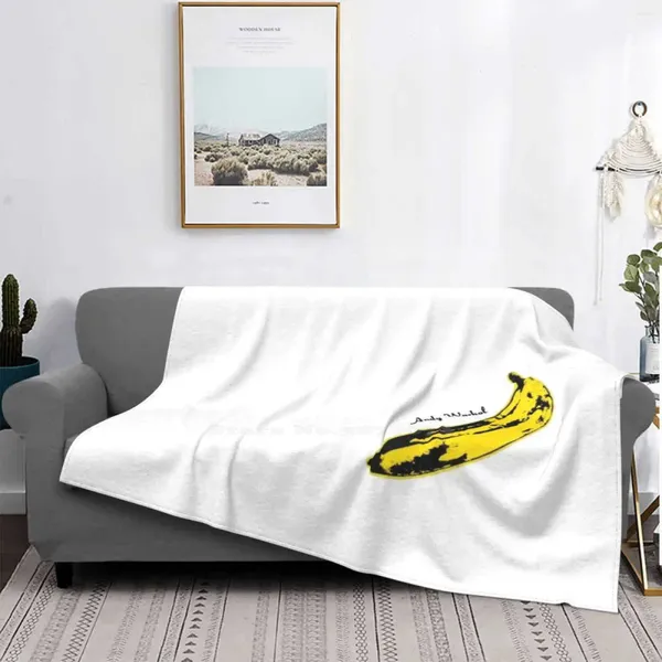 Couvertures Banana Art Mask Tshirt pour le canapé-lit à domicile Planing Plane Voyage Portable Couverture Warhol Andy Parodie Hypebeast Fun