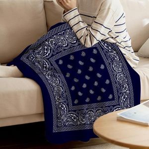 Dekens Bandana Marineblauw Southwestern Gooi Deken Warm Microfiber Flanel Voor Slaapkamer