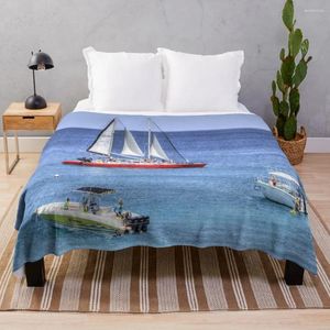 Couvertures Barbade Blue Sea Sea Catamaran Throw Cover Covers pour bébé mignon