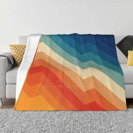 Dekens Barricade Verkoop Aangepaste print Flanel Zachte deken Abstract patroon Helder Levendig Geometrisch Hoekig Rood Blauw Oranje