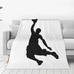 Couvertures de basket-ball en flanelle, couvre-lit de qualité Super doux, Sport, noir, automne, avion, voyage en plein air, couvre-lit amusant