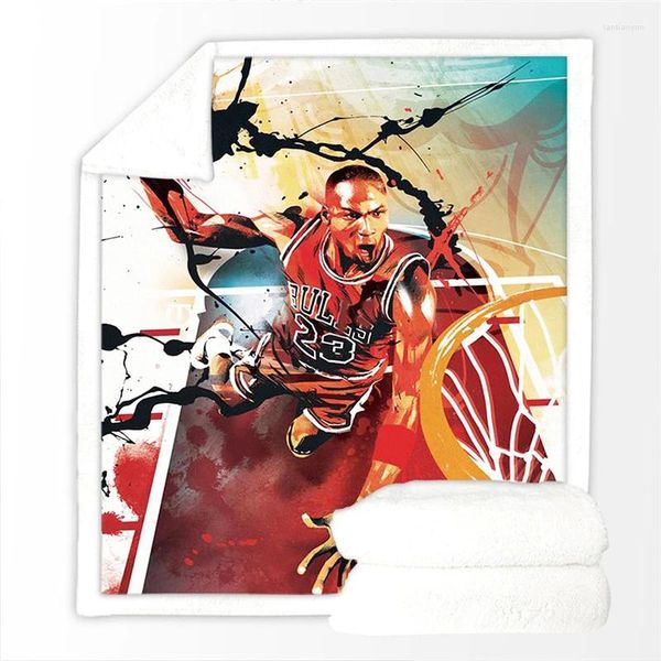 Mantas Basketball Star manta lana 3D en todos los adultos portátiles impresos de adultos/niños 03