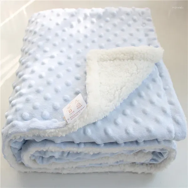 Couvertures Vente par lots 3D Minky Dot Couverture pour enfants Super Soft Sherpa Fluffy Toddler Baby Quilt Swaddle Siège de bureau