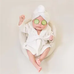 Dekens badjassen bad met riem handdoek outfit komkommer po rekwisieten voor baby jongensmeisjes geboren baby shoot accessoires deken