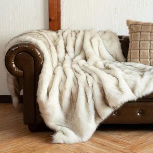 Dekens battilo luxe faux bont deken winter dikker warme elegante gezellige worpen voor bankbed geruite sprei op het huiskamerdecor