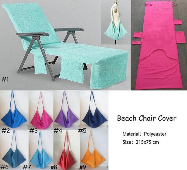 Mantas Funda para silla de playa 9 colores Funda para sillón Mantas portátiles con correa Toallas de playa Manta gruesa de doble capa K9461