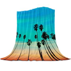 Mantas Playa Puesta de sol Océano Luz Manta de franela fina Mantas personalizadas Tiro en sofá cama Colcha de viaje Tamaño Queen King Súper cálido Suave 230329