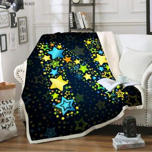 Couvertures Bel alphabet Sherpa Blanket Lettre Star Star pour chambre à coucher pondéré Cartoon Lits couvre-lit Sofa carré